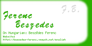ferenc beszedes business card